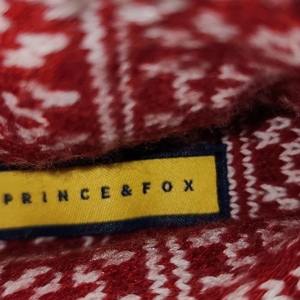 Prince & Fox  Snowman Slippers with Red Accents